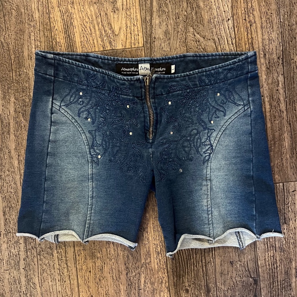 Y2K Tight Jeweled and Embroidered Shorts